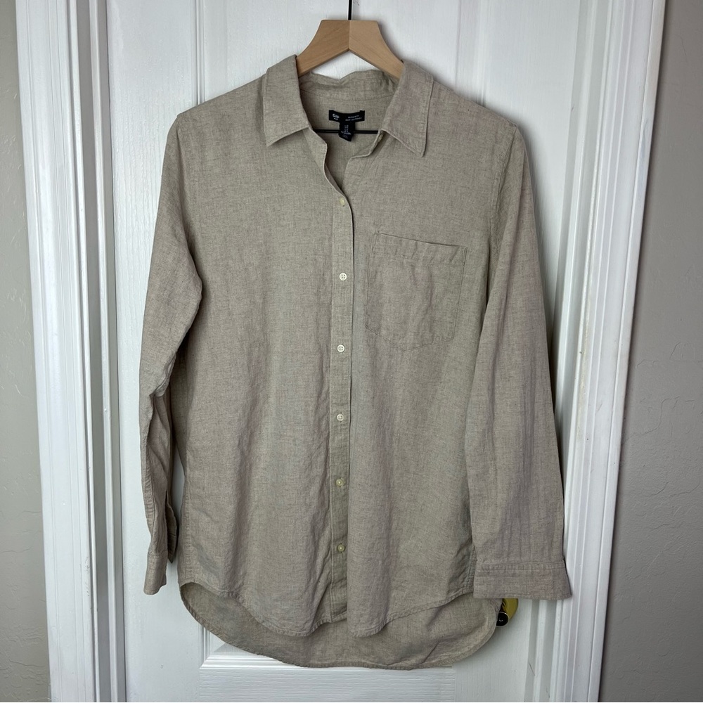 Gap Factory Linen Blend Boyfriend Fit Shirt Size S